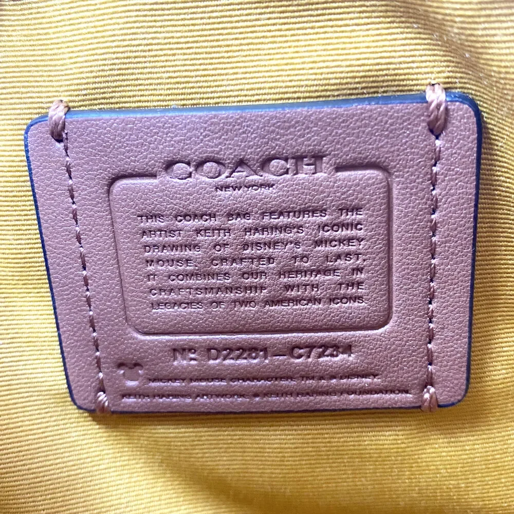 Coach Disney Mickey Mouse X Keith Haring Serena Satchel Chalk Leather C7234